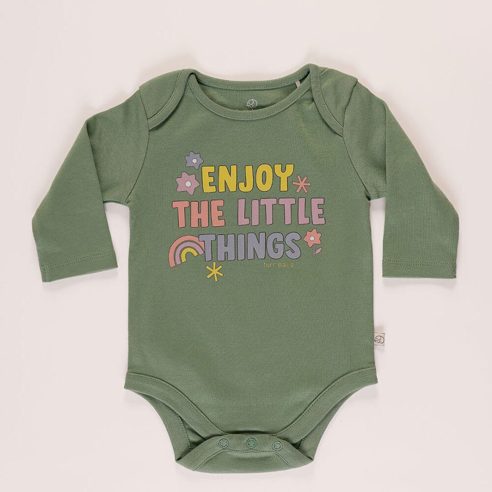 Baby “njoy the little things” full sleeves bodysuit
