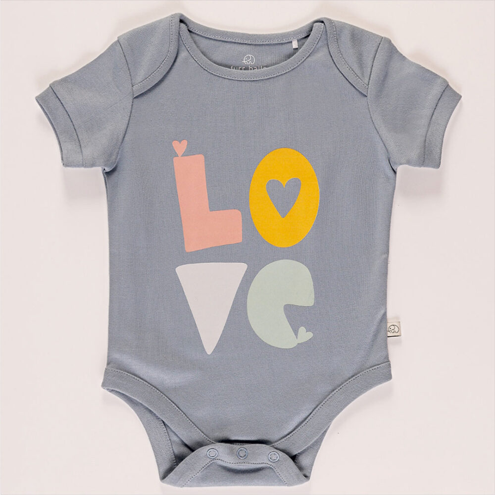 Baby “love” short sleeves bodysuit