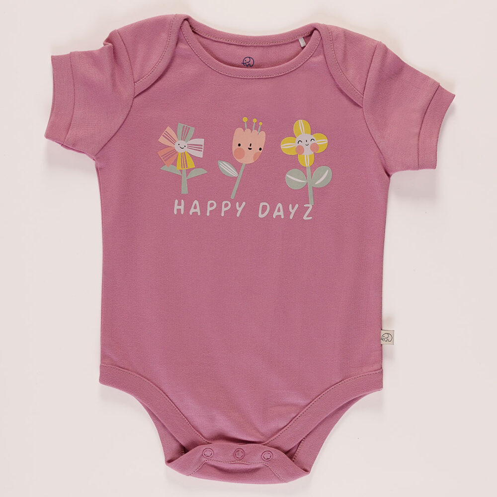 Baby “happy dayz” short sleeves bodysuit